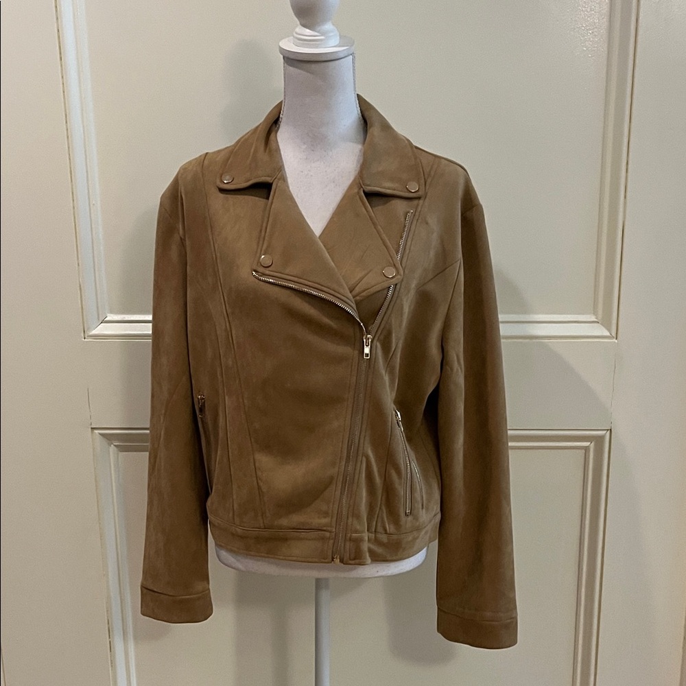Blue Rain Camel Faux Leather Jacket